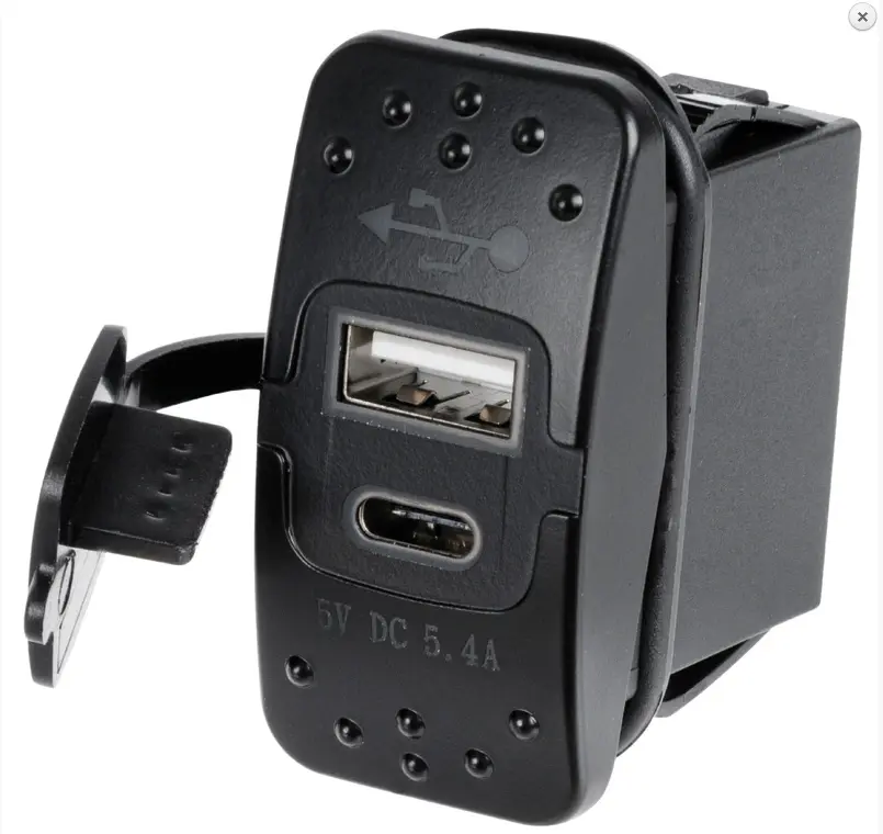 PRISE RECHARGE USB-A+USB-C 12/24V