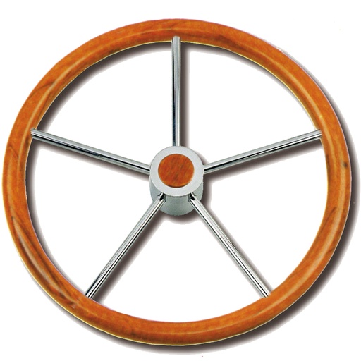 [B2789] TEAK STEERING WHEEL