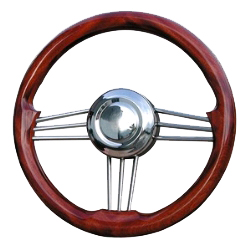 [B3517] MAHOGANY STEERING WHEEL