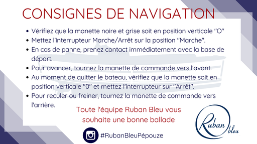 [B3578] AUTOCOLLANT CONSIGNES DE NAVIGATION