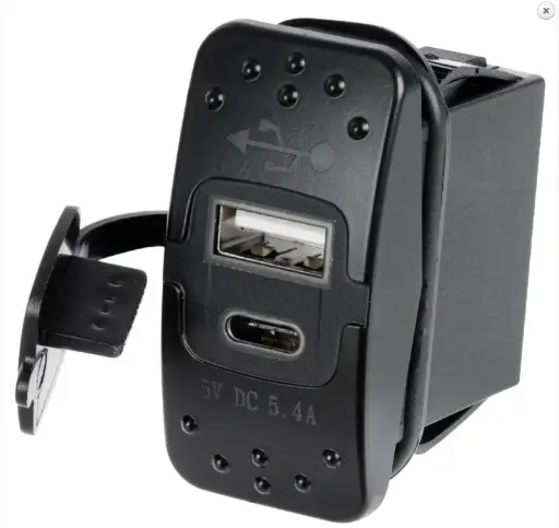 [B6178] PRISE RECHARGE USB-A+USB-C 12/24V