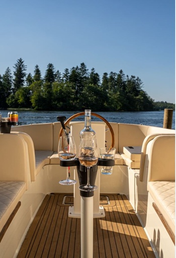 [B6323] SUPPORT APERITIF LUXE (4 VERRES +1 BOUTEILLE)