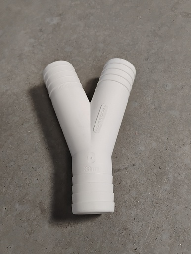 [B6427] RACCORD "Y" Ø38mm POLYMERE BLANC (LEGEND)
